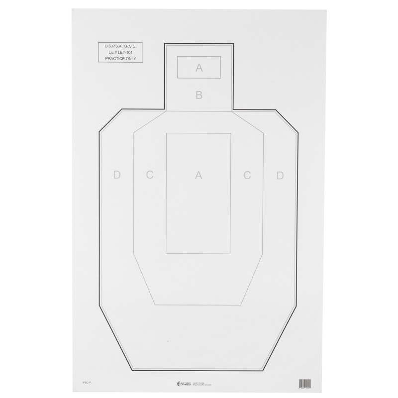 ACTION TGT USPSA PAPER 100PK ACTION TGT USPSA PAPER 100PK