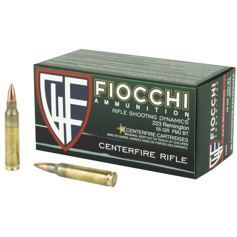 FIOCCHI 223REM 55GR FMJBT 50/1000 FIOCCHI 223REM 55GR FMJBT 50/1000