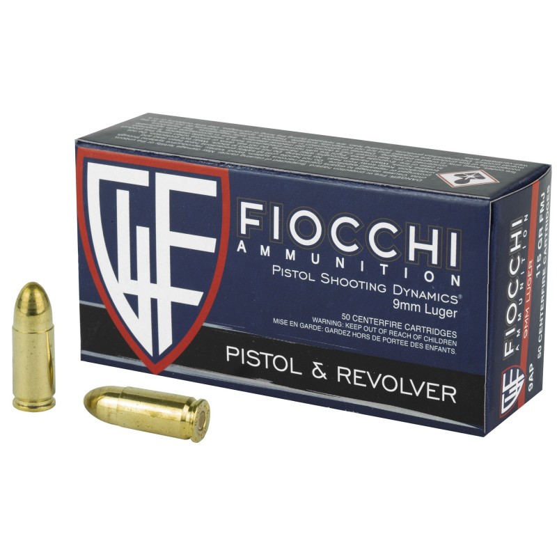 FIOCCHI 9MM 115GR FMJ 50/1000 FIOCCHI 9MM 115GR FMJ 50/1000