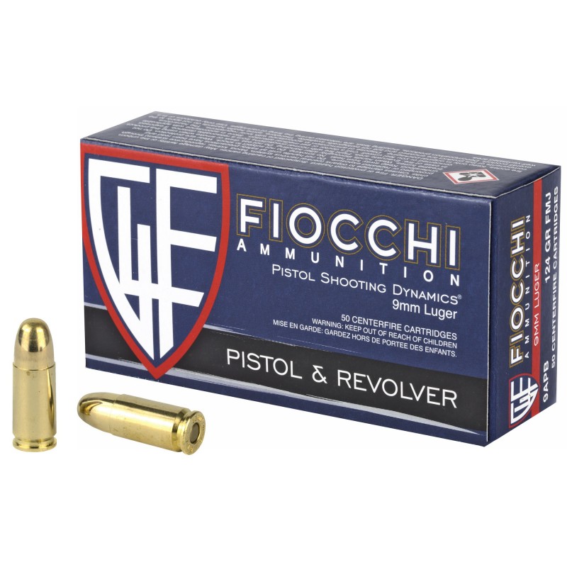 FIOCCHI 9MM 124GR FMJ 50/1000 FIOCCHI 9MM 124GR FMJ 50/1000