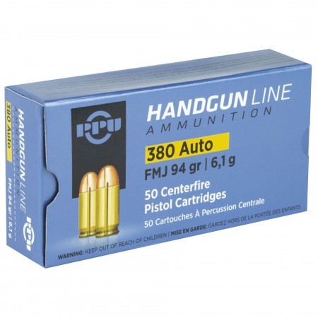 PPU 380ACP FMJ 94GR 50/1000