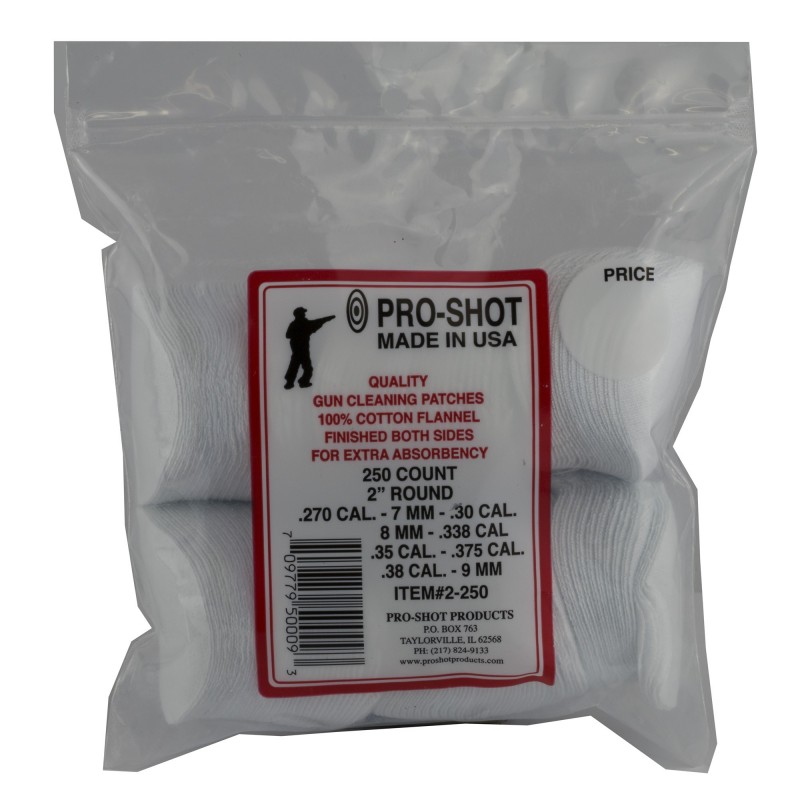 PRO-SHOT PATCH 270-38 CAL 2" 250PK PRO-SHOT PATCH 270-38 CAL 2" 250PK