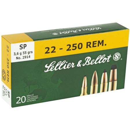 S&B 22-250 55GR SP 20/500