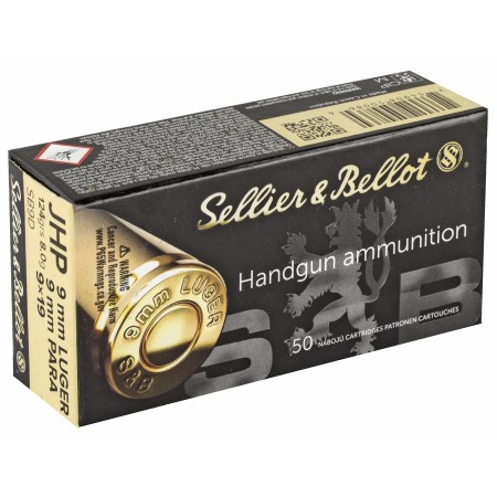 S&B 9MM 124GR JHP 50/1000
