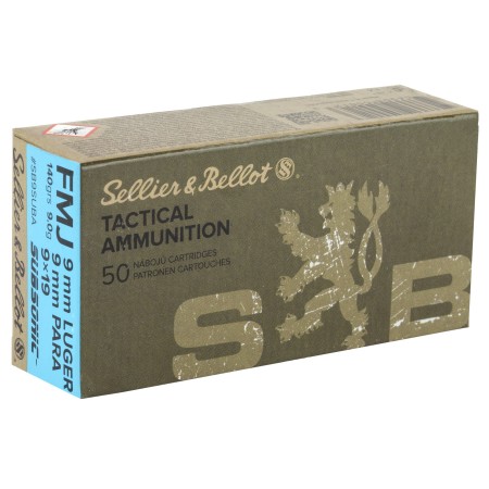S&B 9MM SUBSONIC 140GR FMJ 50/1000