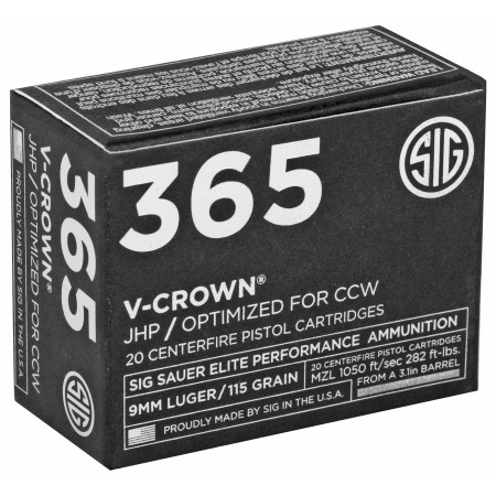 SIG AMMO 9MM 115GR JHP CCW 20/200