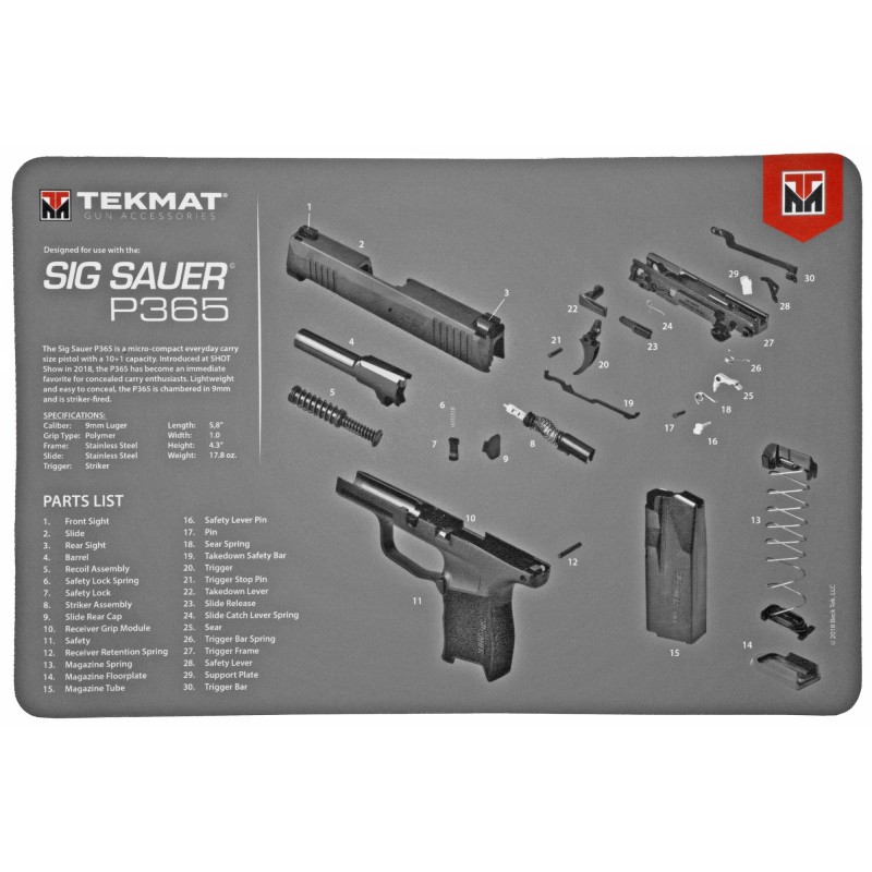 TEKMAT PISTOL MAT SIG P365 TEKMAT PISTOL MAT SIG P365