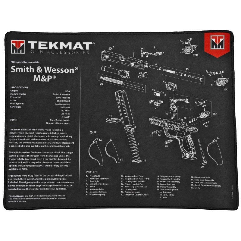 TEKMAT ULTRA PSTL MAT S&W M&P BLK TEKMAT ULTRA PSTL MAT S&W M&P BLK