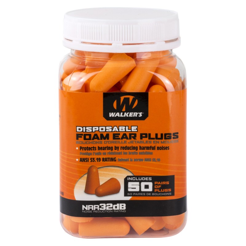 WALKER'S FOAM EAR PLUGS 50PK JAR WALKER'S FOAM EAR PLUGS 50PK JAR