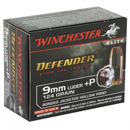 WIN DEFENDER 9MM+P 124GR JHP 20/200