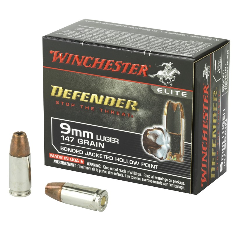 WIN DEFENDER 9MM 147GR JHP 20/200 WIN DEFENDER 9MM 147GR JHP 20/200