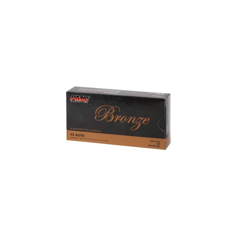 PMC BRNZ 45ACP 185GR JHP 50/1000 PMC BRNZ 45ACP 185GR JHP 50/1000