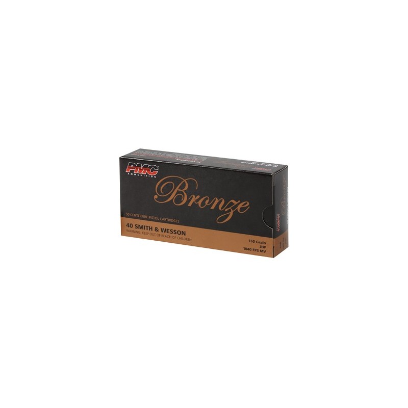 PMC BRNZ 40SW 165GR JHP 50/1000 PMC BRNZ 40SW 165GR JHP 50/1000