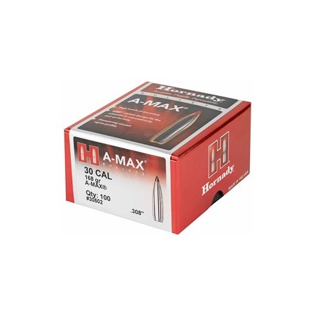 HRNDY MATCH A-MAX 30CAL 168GR 100CT