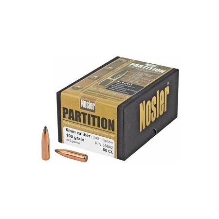 NOSLER 6MM 100GR SP PARTITION 50CT