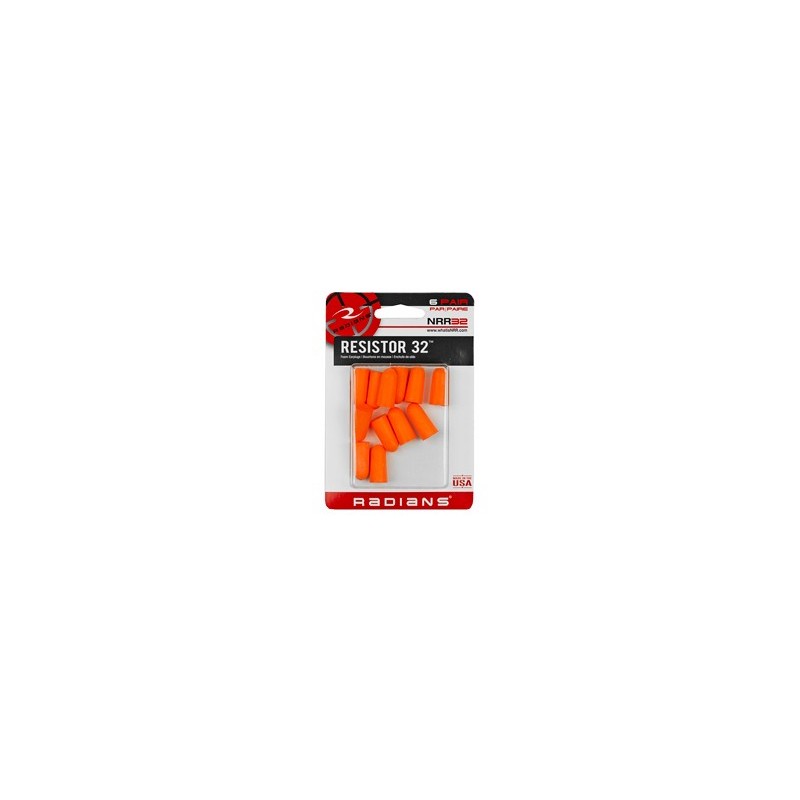 RADIANS RESISTOR EARPLUG 6 PAIRS