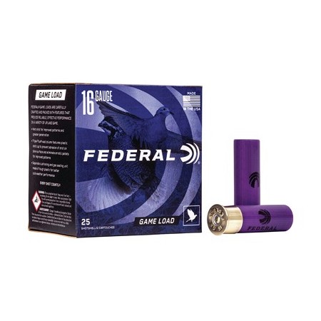 Federal Game Load 16 Gauge 2.75" 8 Shot Size 1oz 25 Round Box