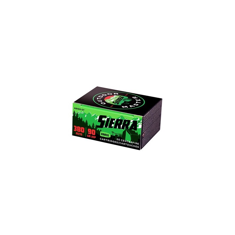 SIERRA OTDMST 380ACP 90GR JHP 20/200 SIERRA OTDMST 380ACP 90GR JHP 20/200
