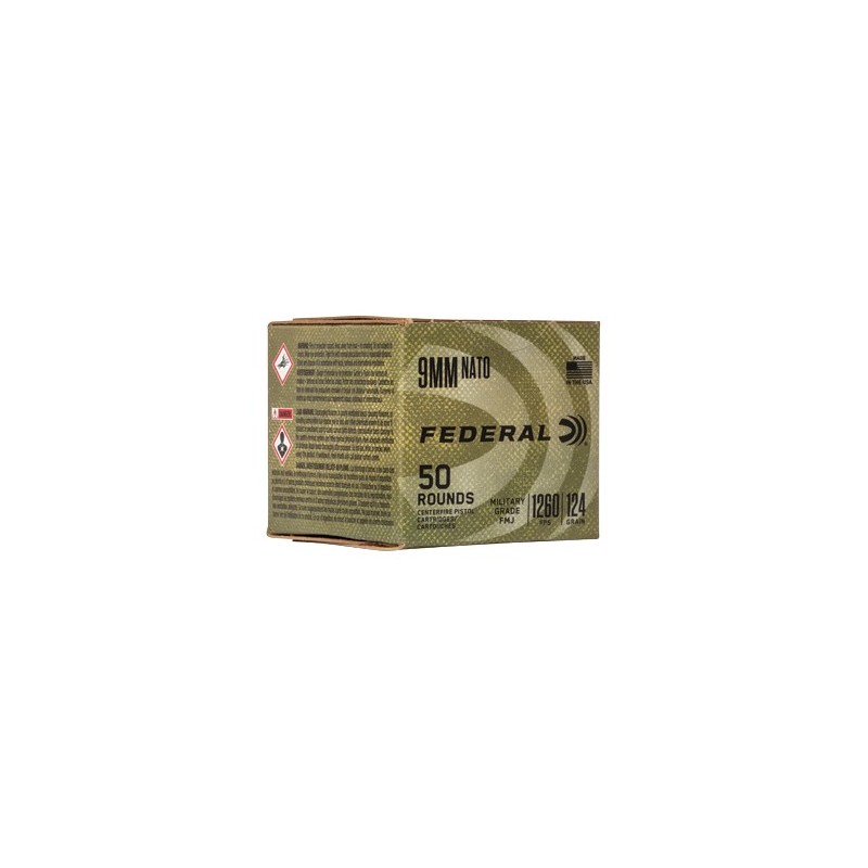 FED MIL-GRADE 9MM 124GR FMJ 50/500