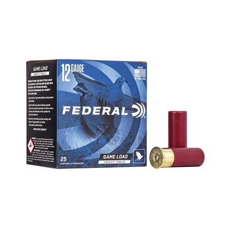 Federal Game Load Heavy Field 12 Gauge 2.75" 6Shot 1 1/8 oz  Lead 25 Round Box