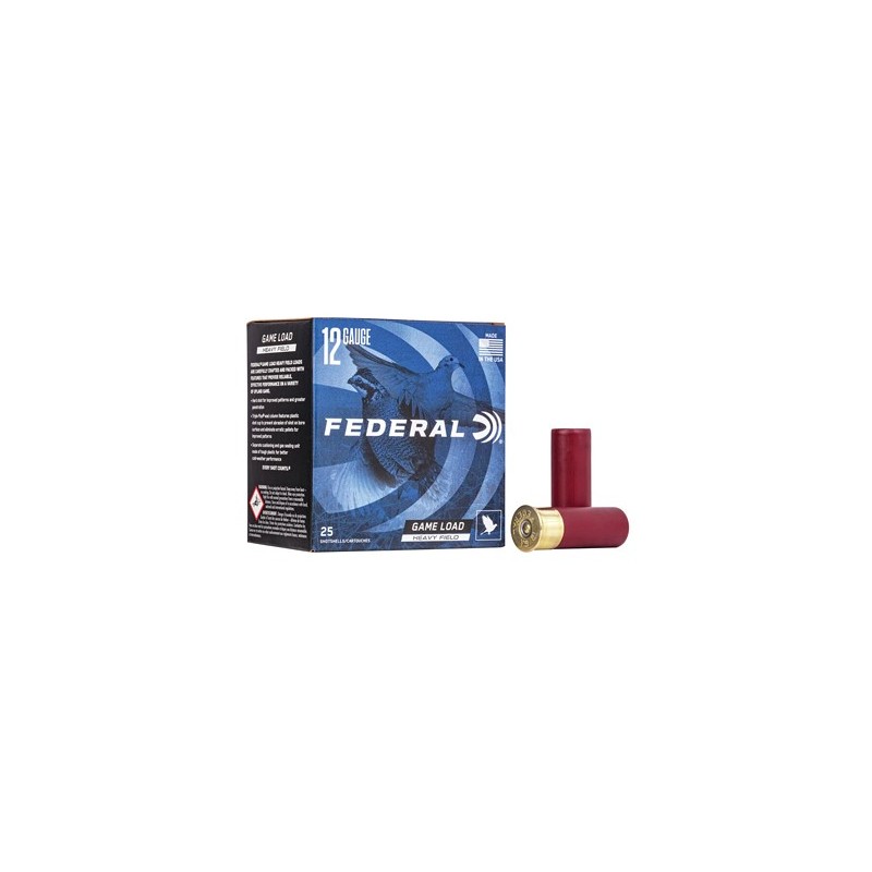 Federal Game Load Heavy Field 12 Gauge 2.75" 6Shot 1 1/8 oz  Lead 25 Round Box