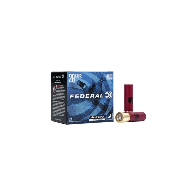 Federal Game Load Heavy Field 28 Gauge 2.75" 6Shot  1 oz Lead 25 Round Box